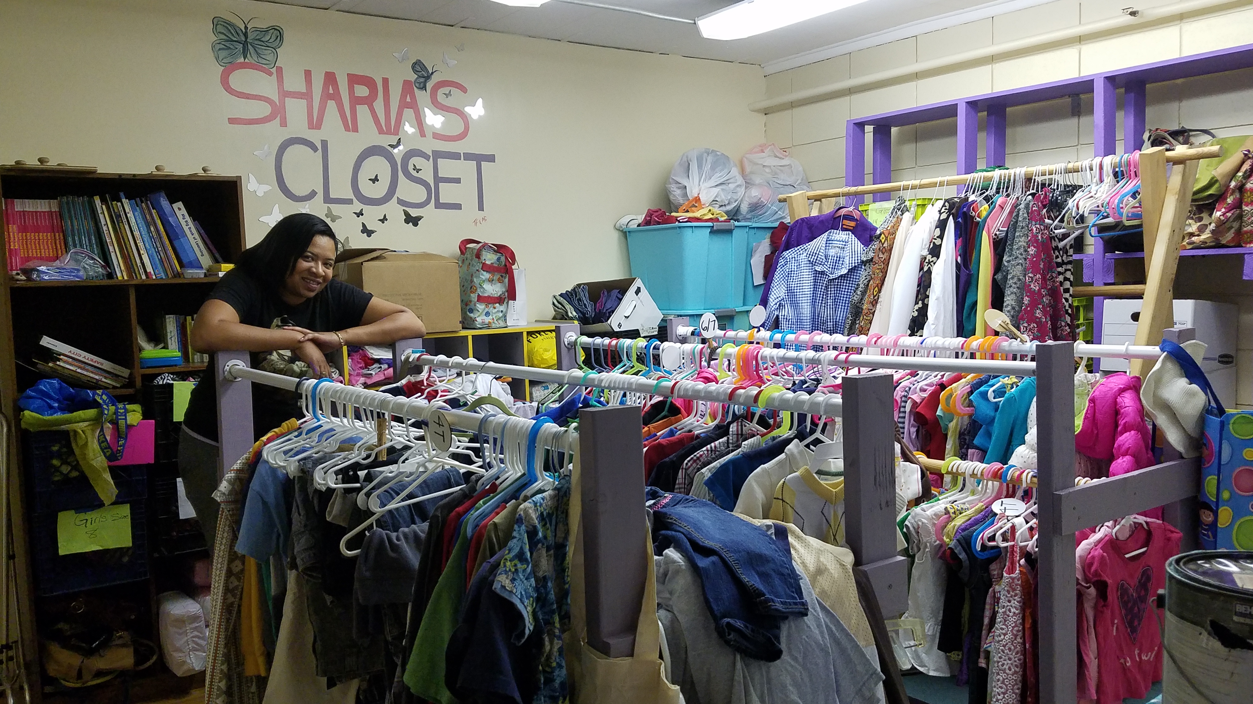 girl's clothing room at Sharia's Closet